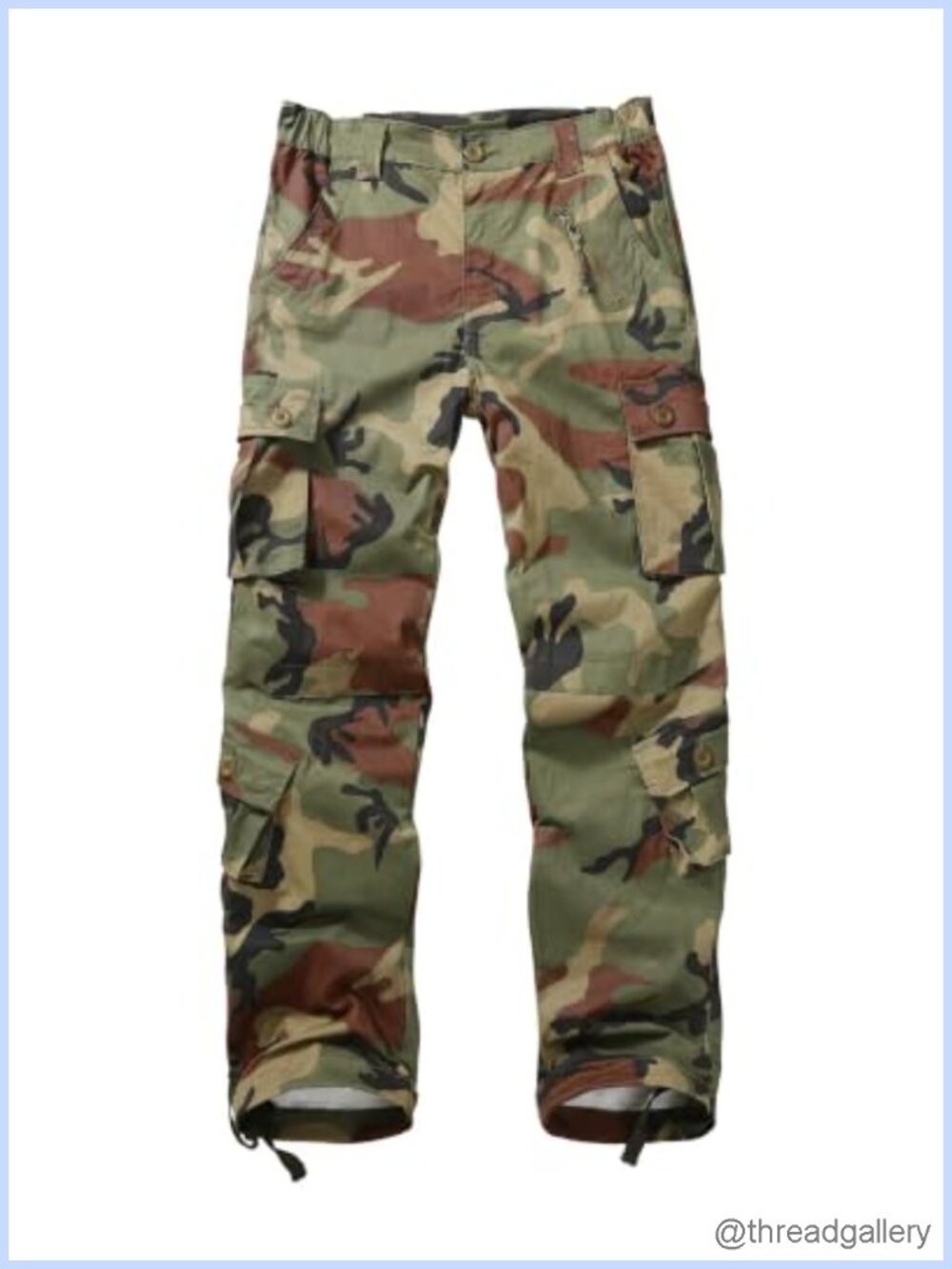Cargo Pants Relaxed Fit Camo Casual Stretch Work Pants 9 Pockets